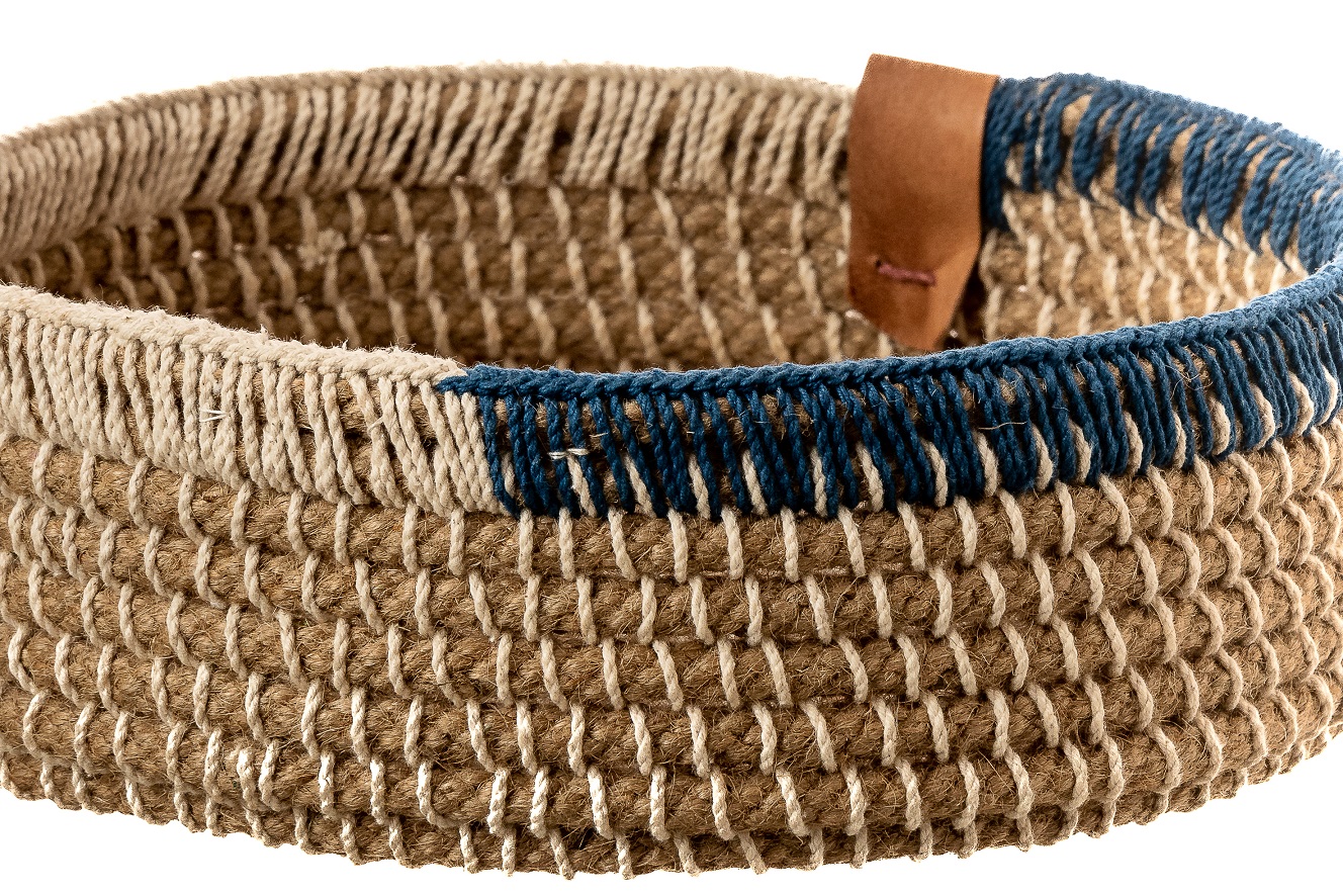 Blue and White Rim Multipurpose  Storage Gift Basket - image 4